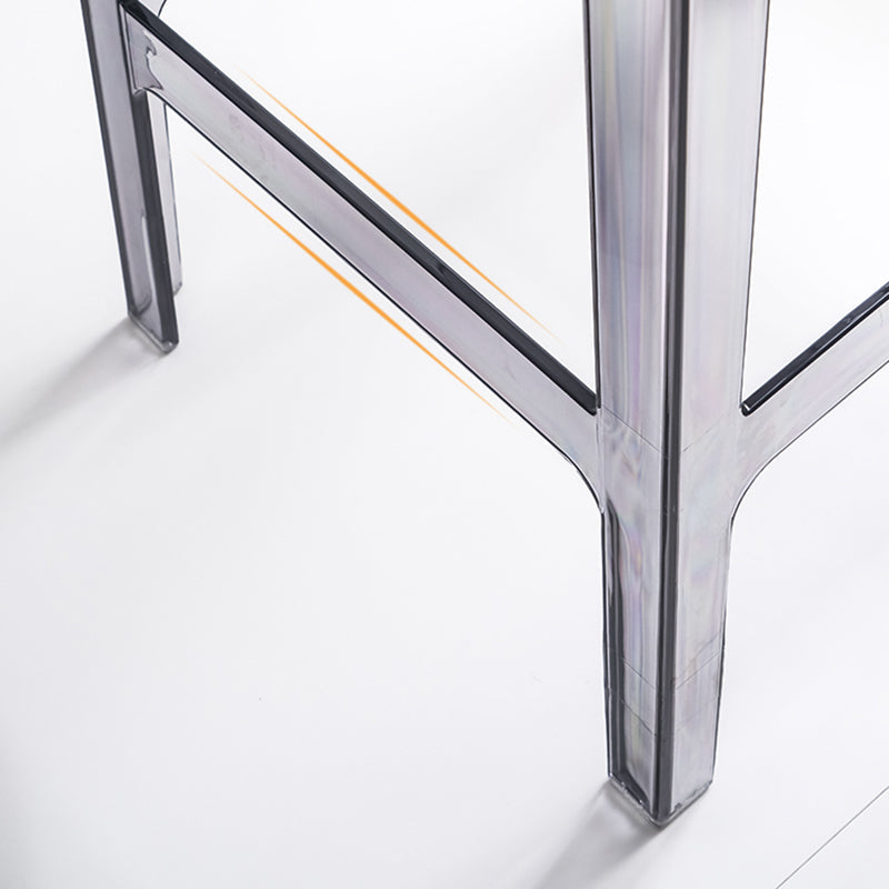 Nordic Plastic Full Back Barstool 26" H Indoor Tall Stool with Square Seat Clearhalo 'Bar Furniture' 'Bar Stools' 'bar_stools' 'furn' 'furn_bar_stools' 'furniture_bar_stools' 'Kitchen & Dining Furniture' 'kitchen&dining_furn' 'kitchen' 'kitchen_furn' Furniture' 4598836