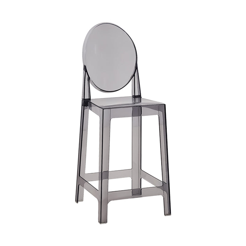 Nordic Plastic Full Back Barstool 26" H Indoor Tall Stool with Square Seat Smoke Gray 1 Piece Clearhalo 'Bar Furniture' 'Bar Stools' 'bar_stools' 'furn' 'furn_bar_stools' 'furniture_bar_stools' 'Kitchen & Dining Furniture' 'kitchen&dining_furn' 'kitchen' 'kitchen_furn' Furniture' 4598839