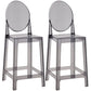 Nordic Plastic Full Back Barstool 26" H Indoor Tall Stool with Square Seat Smoke Gray 2 Piece Set Clearhalo 'Bar Furniture' 'Bar Stools' 'bar_stools' 'furn' 'furn_bar_stools' 'furniture_bar_stools' 'Kitchen & Dining Furniture' 'kitchen&dining_furn' 'kitchen' 'kitchen_furn' Furniture' 4598840