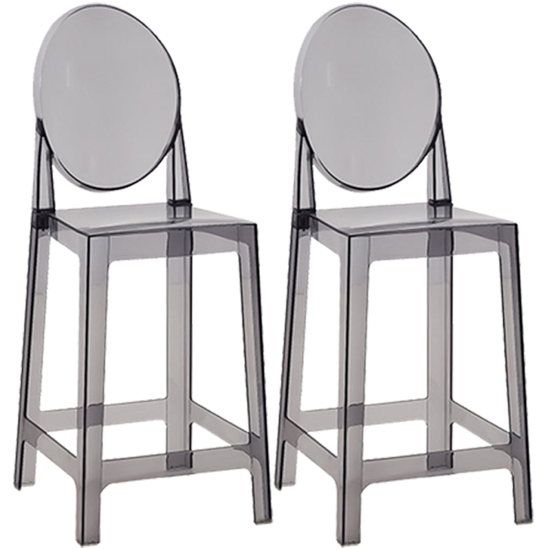 Nordic Plastic Full Back Barstool 26" H Indoor Tall Stool with Square Seat Smoke Gray 2 Piece Set Clearhalo 'Bar Furniture' 'Bar Stools' 'bar_stools' 'furn' 'furn_bar_stools' 'furniture_bar_stools' 'Kitchen & Dining Furniture' 'kitchen&dining_furn' 'kitchen' 'kitchen_furn' Furniture' 4598840