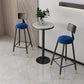 Nordic Iron Low Back Barstool Simple Indoor Tall Stool with Round Upholstered Clearhalo 'Bar Furniture' 'Bar Stools' 'bar_stools' 'furn' 'furn_bar_stools' 'furniture_bar_stools' 'Kitchen & Dining Furniture' 'kitchen&dining_furn' 'kitchen' 'kitchen_furn' Furniture' 4598848
