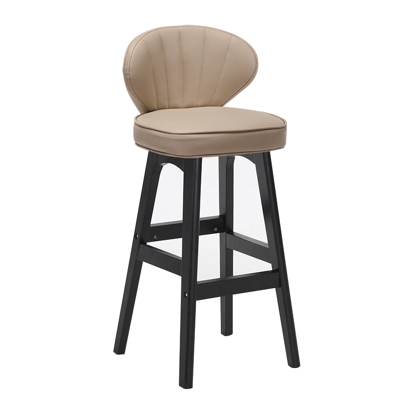 Scandinavian Style Bar-stool Rectangle Seat Single Counter Stool for Kitchen Bar Light Beige Counter Stool(26"H) Clearhalo 'Bar Furniture' 'Bar Stools' 'bar_stools' 'furn' 'furn_bar_stools' 'furniture_bar_stools' 'Kitchen & Dining Furniture' 'kitchen&dining_furn' 'kitchen' 'kitchen_furn' Furniture' 4598863