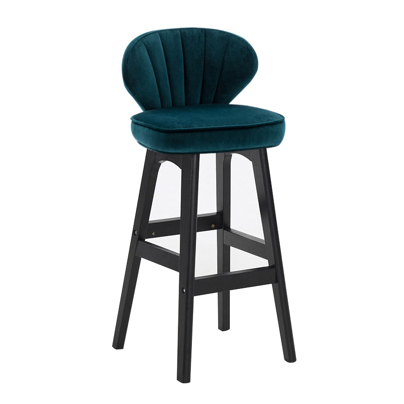 Scandinavian Style Bar-stool Rectangle Seat Single Counter Stool for Kitchen Bar Peacock Blue Counter Stool(26"H) Clearhalo 'Bar Furniture' 'Bar Stools' 'bar_stools' 'furn' 'furn_bar_stools' 'furniture_bar_stools' 'Kitchen & Dining Furniture' 'kitchen&dining_furn' 'kitchen' 'kitchen_furn' Furniture' 4598874