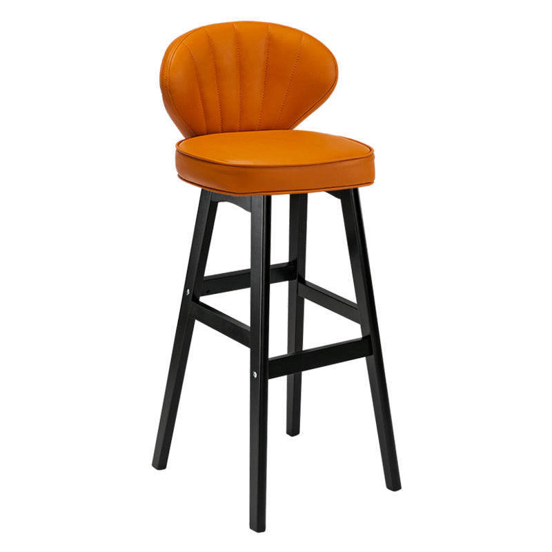 Scandinavian Style Bar-stool Rectangle Seat Single Counter Stool for Kitchen Bar Orange Bar Stool(30"H) Clearhalo 'Bar Furniture' 'Bar Stools' 'bar_stools' 'furn' 'furn_bar_stools' 'furniture_bar_stools' 'Kitchen & Dining Furniture' 'kitchen&dining_furn' 'kitchen' 'kitchen_furn' Furniture' 4598877