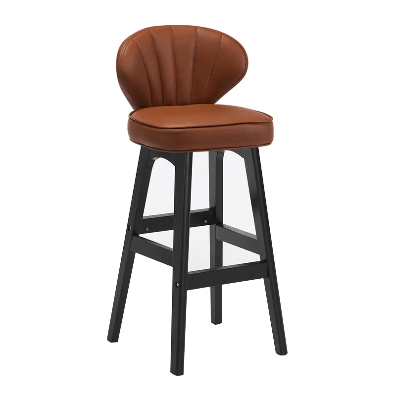 Scandinavian Style Bar-stool Rectangle Seat Single Counter Stool for Kitchen Bar Brown Counter Stool(26"H) Clearhalo 'Bar Furniture' 'Bar Stools' 'bar_stools' 'furn' 'furn_bar_stools' 'furniture_bar_stools' 'Kitchen & Dining Furniture' 'kitchen&dining_furn' 'kitchen' 'kitchen_furn' Furniture' 4598882