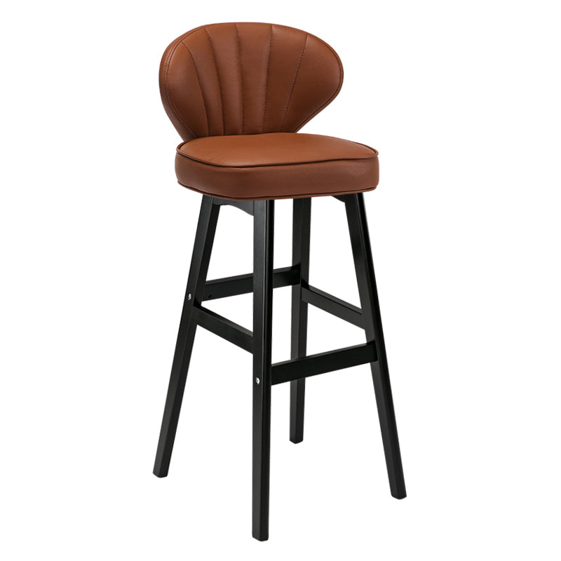 Scandinavian Style Bar-stool Rectangle Seat Single Counter Stool for Kitchen Bar Brown Bar Stool(30"H) Clearhalo 'Bar Furniture' 'Bar Stools' 'bar_stools' 'furn' 'furn_bar_stools' 'furniture_bar_stools' 'Kitchen & Dining Furniture' 'kitchen&dining_furn' 'kitchen' 'kitchen_furn' Furniture' 4598883