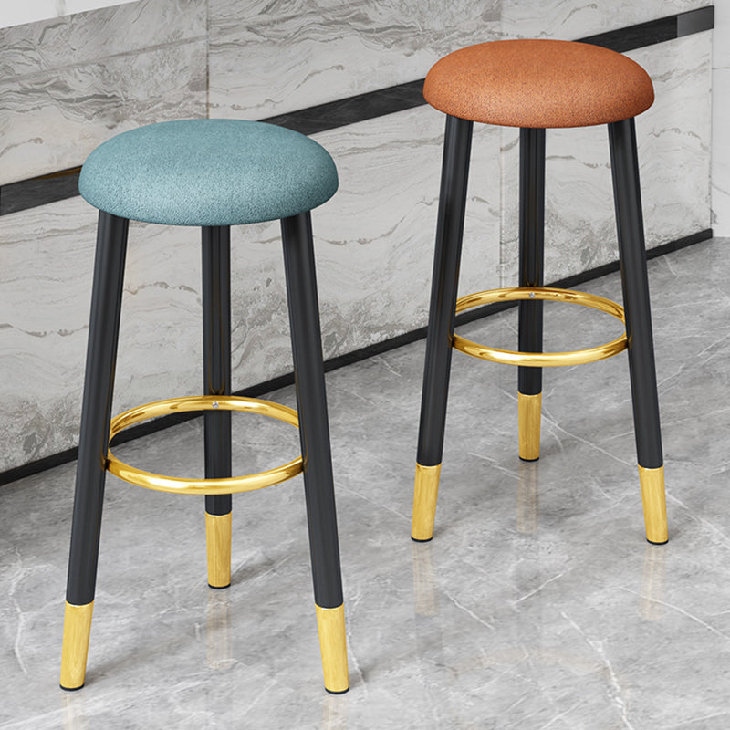 Scandinavian Style Steel Legs Bar-stool Round Seat Single Counter Stool for Kitchen Bar Clearhalo 'Bar Furniture' 'Bar Stools' 'bar_stools' 'furn' 'furn_bar_stools' 'furniture_bar_stools' 'Kitchen & Dining Furniture' 'kitchen&dining_furn' 'kitchen' 'kitchen_furn' Furniture' 4598886