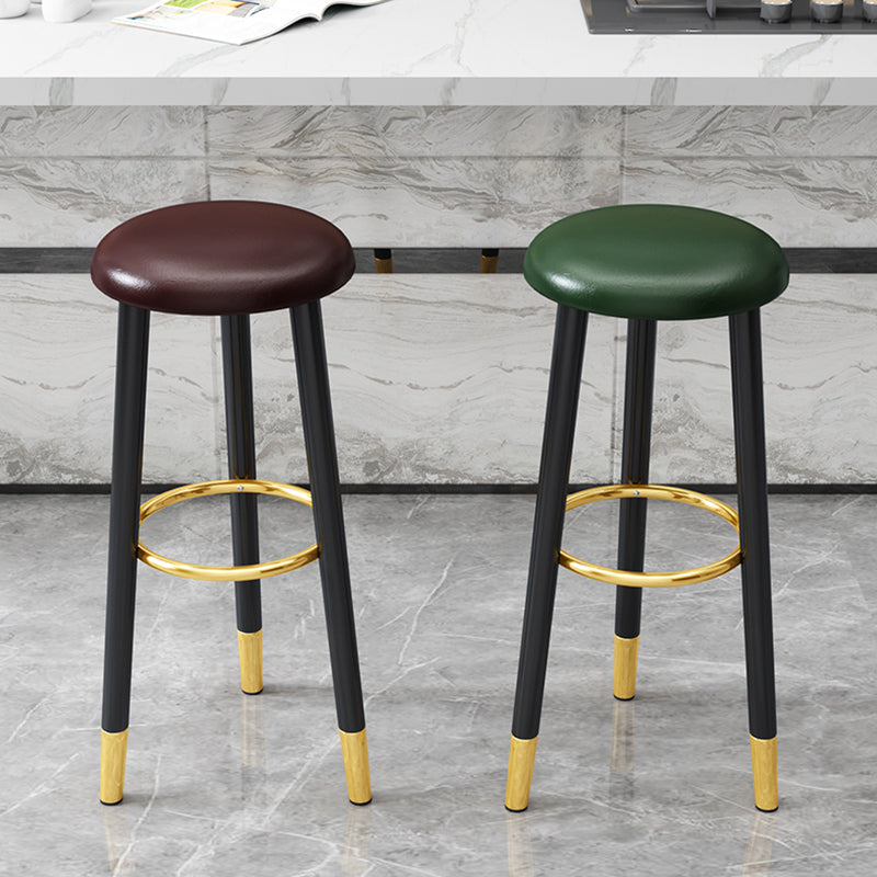 Scandinavian Style Steel Legs Bar-stool Round Seat Single Counter Stool for Kitchen Bar Clearhalo 'Bar Furniture' 'Bar Stools' 'bar_stools' 'furn' 'furn_bar_stools' 'furniture_bar_stools' 'Kitchen & Dining Furniture' 'kitchen&dining_furn' 'kitchen' 'kitchen_furn' Furniture' 4598889