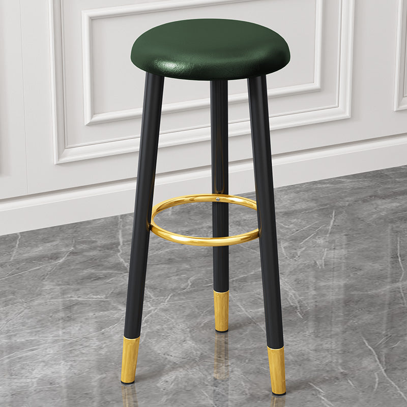 Scandinavian Style Steel Legs Bar-stool Round Seat Single Counter Stool for Kitchen Bar Green Clearhalo 'Bar Furniture' 'Bar Stools' 'bar_stools' 'furn' 'furn_bar_stools' 'furniture_bar_stools' 'Kitchen & Dining Furniture' 'kitchen&dining_furn' 'kitchen' 'kitchen_furn' Furniture' 4598894