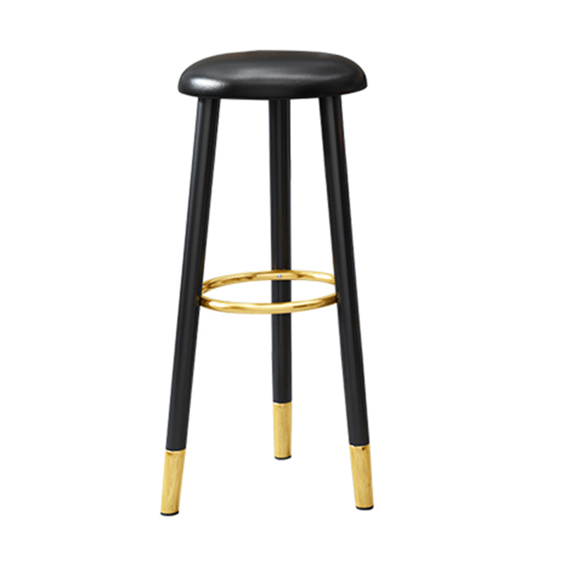 Scandinavian Style Steel Legs Bar-stool Round Seat Single Counter Stool for Kitchen Bar Clearhalo 'Bar Furniture' 'Bar Stools' 'bar_stools' 'furn' 'furn_bar_stools' 'furniture_bar_stools' 'Kitchen & Dining Furniture' 'kitchen&dining_furn' 'kitchen' 'kitchen_furn' Furniture' 4598895