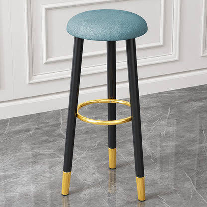 Scandinavian Style Steel Legs Bar-stool Round Seat Single Counter Stool for Kitchen Bar Blue Clearhalo 'Bar Furniture' 'Bar Stools' 'bar_stools' 'furn' 'furn_bar_stools' 'furniture_bar_stools' 'Kitchen & Dining Furniture' 'kitchen&dining_furn' 'kitchen' 'kitchen_furn' Furniture' 4598898