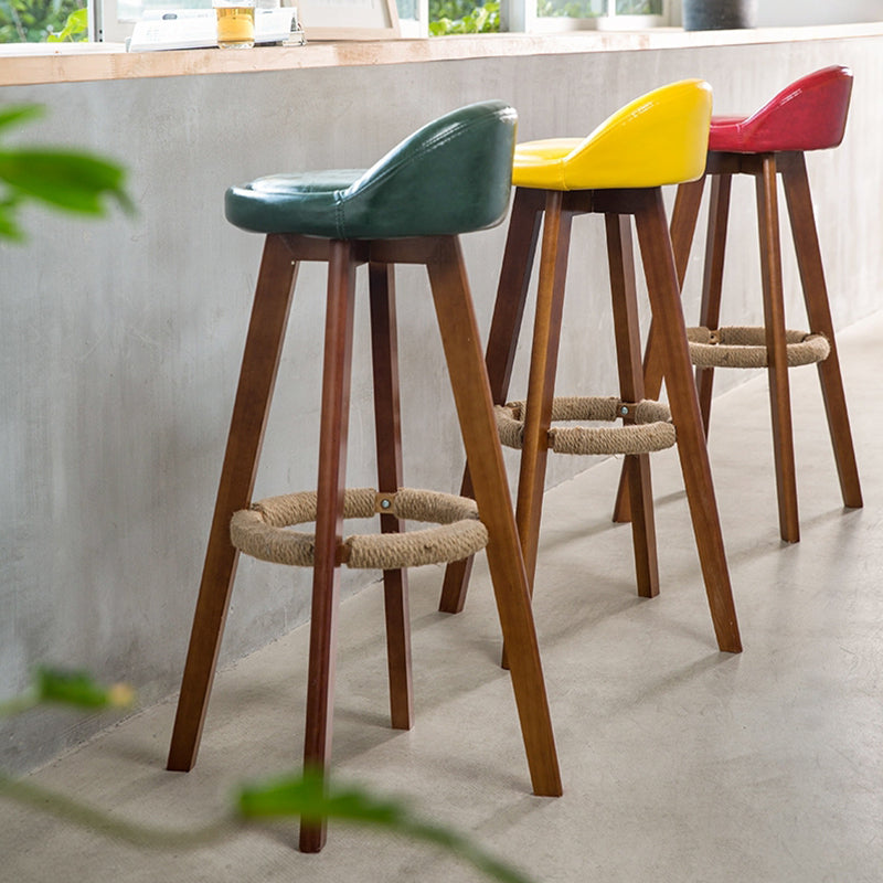 Scandinavian Upholstered Wood Counter Stools Low Back Bar Stools with 4 Legs Clearhalo 'Bar Furniture' 'Bar Stools' 'bar_stools' 'furn' 'furn_bar_stools' 'furniture_bar_stools' 'Kitchen & Dining Furniture' 'kitchen&dining_furn' 'kitchen' 'kitchen_furn' Furniture' 4598908