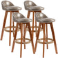 Scandinavian Upholstered Wood Counter Stools Low Back Bar Stools with 4 Legs Light Gray 4 Piece Set Clearhalo 'Bar Furniture' 'Bar Stools' 'bar_stools' 'furn' 'furn_bar_stools' 'furniture_bar_stools' 'Kitchen & Dining Furniture' 'kitchen&dining_furn' 'kitchen' 'kitchen_furn' Furniture' 4598915