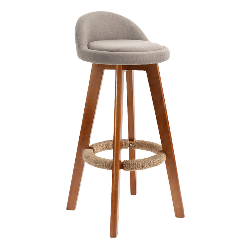 Scandinavian Upholstered Wood Counter Stools Low Back Bar Stools with 4 Legs Clearhalo 'Bar Furniture' 'Bar Stools' 'bar_stools' 'furn' 'furn_bar_stools' 'furniture_bar_stools' 'Kitchen & Dining Furniture' 'kitchen&dining_furn' 'kitchen' 'kitchen_furn' Furniture' 4598916