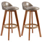 Scandinavian Upholstered Wood Counter Stools Low Back Bar Stools with 4 Legs Light Gray 2 Piece Set Clearhalo 'Bar Furniture' 'Bar Stools' 'bar_stools' 'furn' 'furn_bar_stools' 'furniture_bar_stools' 'Kitchen & Dining Furniture' 'kitchen&dining_furn' 'kitchen' 'kitchen_furn' Furniture' 4598919