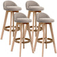 Scandinavian Upholstered Wood Counter Stools Low Back Bar Stools with 4 Legs Gray-Khaki 4 Piece Set Clearhalo 'Bar Furniture' 'Bar Stools' 'bar_stools' 'furn' 'furn_bar_stools' 'furniture_bar_stools' 'Kitchen & Dining Furniture' 'kitchen&dining_furn' 'kitchen' 'kitchen_furn' Furniture' 4598920