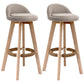 Scandinavian Upholstered Wood Counter Stools Low Back Bar Stools with 4 Legs Gray-Khaki 2 Piece Set Clearhalo 'Bar Furniture' 'Bar Stools' 'bar_stools' 'furn' 'furn_bar_stools' 'furniture_bar_stools' 'Kitchen & Dining Furniture' 'kitchen&dining_furn' 'kitchen' 'kitchen_furn' Furniture' 4598923