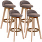 Scandinavian Upholstered Wood Counter Stools Low Back Bar Stools with 4 Legs Brown 4 Piece Set Clearhalo 'Bar Furniture' 'Bar Stools' 'bar_stools' 'furn' 'furn_bar_stools' 'furniture_bar_stools' 'Kitchen & Dining Furniture' 'kitchen&dining_furn' 'kitchen' 'kitchen_furn' Furniture' 4598924