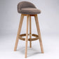 Scandinavian Upholstered Wood Counter Stools Low Back Bar Stools with 4 Legs Brown 1 Piece Clearhalo 'Bar Furniture' 'Bar Stools' 'bar_stools' 'furn' 'furn_bar_stools' 'furniture_bar_stools' 'Kitchen & Dining Furniture' 'kitchen&dining_furn' 'kitchen' 'kitchen_furn' Furniture' 4598925