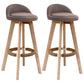 Scandinavian Upholstered Wood Counter Stools Low Back Bar Stools with 4 Legs Brown 2 Piece Set Clearhalo 'Bar Furniture' 'Bar Stools' 'bar_stools' 'furn' 'furn_bar_stools' 'furniture_bar_stools' 'Kitchen & Dining Furniture' 'kitchen&dining_furn' 'kitchen' 'kitchen_furn' Furniture' 4598926