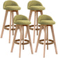 Scandinavian Upholstered Wood Counter Stools Low Back Bar Stools with 4 Legs Light Green 4 Piece Set Clearhalo 'Bar Furniture' 'Bar Stools' 'bar_stools' 'furn' 'furn_bar_stools' 'furniture_bar_stools' 'Kitchen & Dining Furniture' 'kitchen&dining_furn' 'kitchen' 'kitchen_furn' Furniture' 4598927