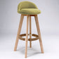 Scandinavian Upholstered Wood Counter Stools Low Back Bar Stools with 4 Legs Light Green 1 Piece Clearhalo 'Bar Furniture' 'Bar Stools' 'bar_stools' 'furn' 'furn_bar_stools' 'furniture_bar_stools' 'Kitchen & Dining Furniture' 'kitchen&dining_furn' 'kitchen' 'kitchen_furn' Furniture' 4598928