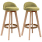Scandinavian Upholstered Wood Counter Stools Low Back Bar Stools with 4 Legs Light Green 2 Piece Set Clearhalo 'Bar Furniture' 'Bar Stools' 'bar_stools' 'furn' 'furn_bar_stools' 'furniture_bar_stools' 'Kitchen & Dining Furniture' 'kitchen&dining_furn' 'kitchen' 'kitchen_furn' Furniture' 4598929