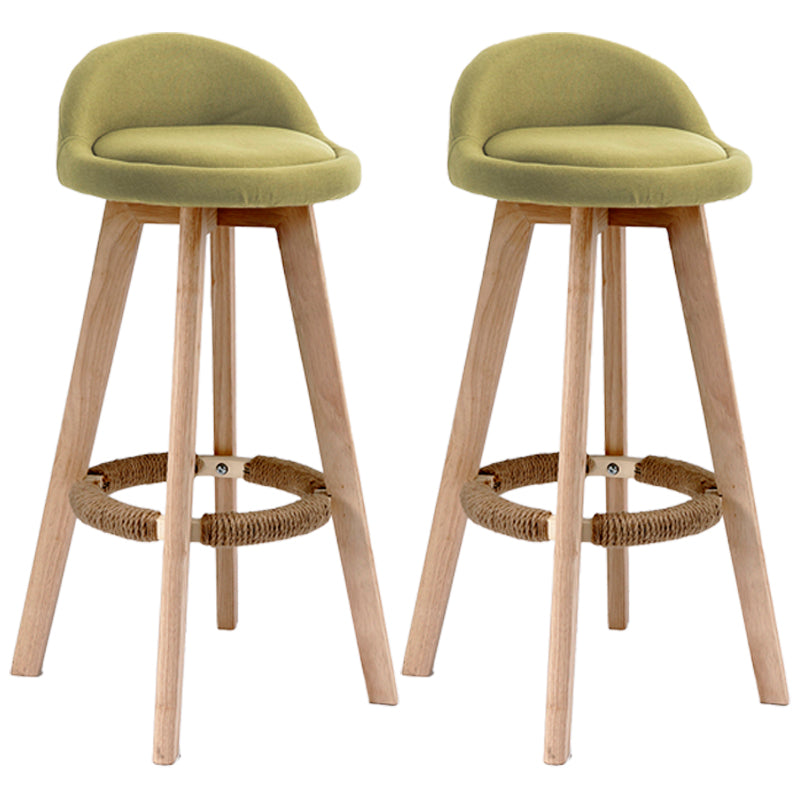 Scandinavian Upholstered Wood Counter Stools Low Back Bar Stools with 4 Legs Light Green 2 Piece Set Clearhalo 'Bar Furniture' 'Bar Stools' 'bar_stools' 'furn' 'furn_bar_stools' 'furniture_bar_stools' 'Kitchen & Dining Furniture' 'kitchen&dining_furn' 'kitchen' 'kitchen_furn' Furniture' 4598929