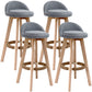 Scandinavian Upholstered Wood Counter Stools Low Back Bar Stools with 4 Legs Grey 4 Piece Set Clearhalo 'Bar Furniture' 'Bar Stools' 'bar_stools' 'furn' 'furn_bar_stools' 'furniture_bar_stools' 'Kitchen & Dining Furniture' 'kitchen&dining_furn' 'kitchen' 'kitchen_furn' Furniture' 4598930