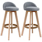 Scandinavian Upholstered Wood Counter Stools Low Back Bar Stools with 4 Legs Grey 2 Piece Set Clearhalo 'Bar Furniture' 'Bar Stools' 'bar_stools' 'furn' 'furn_bar_stools' 'furniture_bar_stools' 'Kitchen & Dining Furniture' 'kitchen&dining_furn' 'kitchen' 'kitchen_furn' Furniture' 4598932