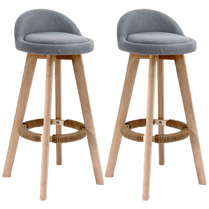 Scandinavian Upholstered Wood Counter Stools Low Back Bar Stools with 4 Legs Grey 2 Piece Set Clearhalo 'Bar Furniture' 'Bar Stools' 'bar_stools' 'furn' 'furn_bar_stools' 'furniture_bar_stools' 'Kitchen & Dining Furniture' 'kitchen&dining_furn' 'kitchen' 'kitchen_furn' Furniture' 4598932