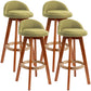 Scandinavian Upholstered Wood Counter Stools Low Back Bar Stools with 4 Legs Green 4 Piece Set Clearhalo 'Bar Furniture' 'Bar Stools' 'bar_stools' 'furn' 'furn_bar_stools' 'furniture_bar_stools' 'Kitchen & Dining Furniture' 'kitchen&dining_furn' 'kitchen' 'kitchen_furn' Furniture' 4598936