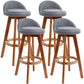 Scandinavian Upholstered Wood Counter Stools Low Back Bar Stools with 4 Legs Smoke Gray 4 Piece Set Clearhalo 'Bar Furniture' 'Bar Stools' 'bar_stools' 'furn' 'furn_bar_stools' 'furniture_bar_stools' 'Kitchen & Dining Furniture' 'kitchen&dining_furn' 'kitchen' 'kitchen_furn' Furniture' 4598939