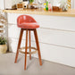 Scandinavian Upholstered Wood Counter Stools Low Back Bar Stools with 4 Legs Orange 1 Piece Clearhalo 'Bar Furniture' 'Bar Stools' 'bar_stools' 'furn' 'furn_bar_stools' 'furniture_bar_stools' 'Kitchen & Dining Furniture' 'kitchen&dining_furn' 'kitchen' 'kitchen_furn' Furniture' 4598943