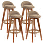 Scandinavian Upholstered Wood Counter Stools Low Back Bar Stools with 4 Legs Gray-Yellow 4 Piece Set Clearhalo 'Bar Furniture' 'Bar Stools' 'bar_stools' 'furn' 'furn_bar_stools' 'furniture_bar_stools' 'Kitchen & Dining Furniture' 'kitchen&dining_furn' 'kitchen' 'kitchen_furn' Furniture' 4598945