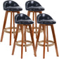 Scandinavian Upholstered Wood Counter Stools Low Back Bar Stools with 4 Legs Black 4 Piece Set Clearhalo 'Bar Furniture' 'Bar Stools' 'bar_stools' 'furn' 'furn_bar_stools' 'furniture_bar_stools' 'Kitchen & Dining Furniture' 'kitchen&dining_furn' 'kitchen' 'kitchen_furn' Furniture' 4598948