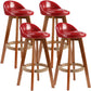 Scandinavian Upholstered Wood Counter Stools Low Back Bar Stools with 4 Legs Red 4 Piece Set Clearhalo 'Bar Furniture' 'Bar Stools' 'bar_stools' 'furn' 'furn_bar_stools' 'furniture_bar_stools' 'Kitchen & Dining Furniture' 'kitchen&dining_furn' 'kitchen' 'kitchen_furn' Furniture' 4598951