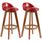 Scandinavian Upholstered Wood Counter Stools Low Back Bar Stools with 4 Legs Red 2 Piece Set Clearhalo 'Bar Furniture' 'Bar Stools' 'bar_stools' 'furn' 'furn_bar_stools' 'furniture_bar_stools' 'Kitchen & Dining Furniture' 'kitchen&dining_furn' 'kitchen' 'kitchen_furn' Furniture' 4598953