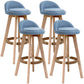 Scandinavian Upholstered Wood Counter Stools Low Back Bar Stools with 4 Legs Blue 4 Piece Set Clearhalo 'Bar Furniture' 'Bar Stools' 'bar_stools' 'furn' 'furn_bar_stools' 'furniture_bar_stools' 'Kitchen & Dining Furniture' 'kitchen&dining_furn' 'kitchen' 'kitchen_furn' Furniture' 4598954
