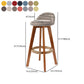 Scandinavian Upholstered Wood Counter Stools Low Back Bar Stools with 4 Legs Clearhalo 'Bar Furniture' 'Bar Stools' 'bar_stools' 'furn' 'furn_bar_stools' 'furniture_bar_stools' 'Kitchen & Dining Furniture' 'kitchen&dining_furn' 'kitchen' 'kitchen_furn' Furniture' 4598957