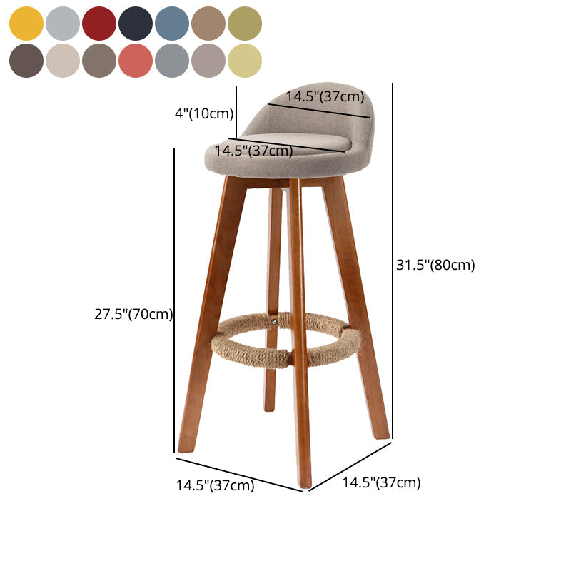 Scandinavian Upholstered Wood Counter Stools Low Back Bar Stools with 4 Legs Clearhalo 'Bar Furniture' 'Bar Stools' 'bar_stools' 'furn' 'furn_bar_stools' 'furniture_bar_stools' 'Kitchen & Dining Furniture' 'kitchen&dining_furn' 'kitchen' 'kitchen_furn' Furniture' 4598957