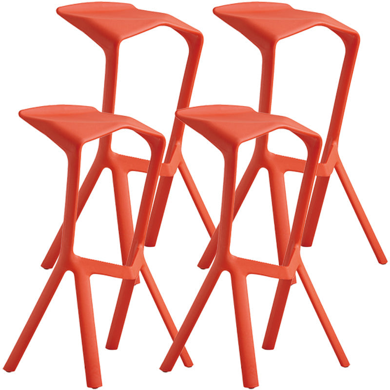 Contemporary Macron Stackable Counter Stools Matte Finish Indoor Bar Stool Red 4 Piece Set Clearhalo 'Bar Furniture' 'Bar Stools' 'bar_stools' 'furn' 'furn_bar_stools' 'furniture_bar_stools' 'Kitchen & Dining Furniture' 'kitchen&dining_furn' 'kitchen' 'kitchen_furn' Furniture' 4598992