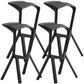 Contemporary Macron Stackable Counter Stools Matte Finish Indoor Bar Stool Black 4 Piece Set Clearhalo 'Bar Furniture' 'Bar Stools' 'bar_stools' 'furn' 'furn_bar_stools' 'furniture_bar_stools' 'Kitchen & Dining Furniture' 'kitchen&dining_furn' 'kitchen' 'kitchen_furn' Furniture' 4598998