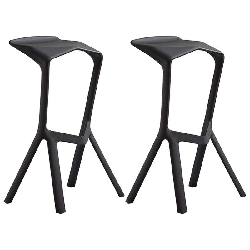 Contemporary Macron Stackable Counter Stools Matte Finish Indoor Bar Stool Black 2 Piece Set Clearhalo 'Bar Furniture' 'Bar Stools' 'bar_stools' 'furn' 'furn_bar_stools' 'furniture_bar_stools' 'Kitchen & Dining Furniture' 'kitchen&dining_furn' 'kitchen' 'kitchen_furn' Furniture' 4599001