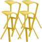 Contemporary Macron Stackable Counter Stools Matte Finish Indoor Bar Stool Yellow 4 Piece Set Clearhalo 'Bar Furniture' 'Bar Stools' 'bar_stools' 'furn' 'furn_bar_stools' 'furniture_bar_stools' 'Kitchen & Dining Furniture' 'kitchen&dining_furn' 'kitchen' 'kitchen_furn' Furniture' 4599003