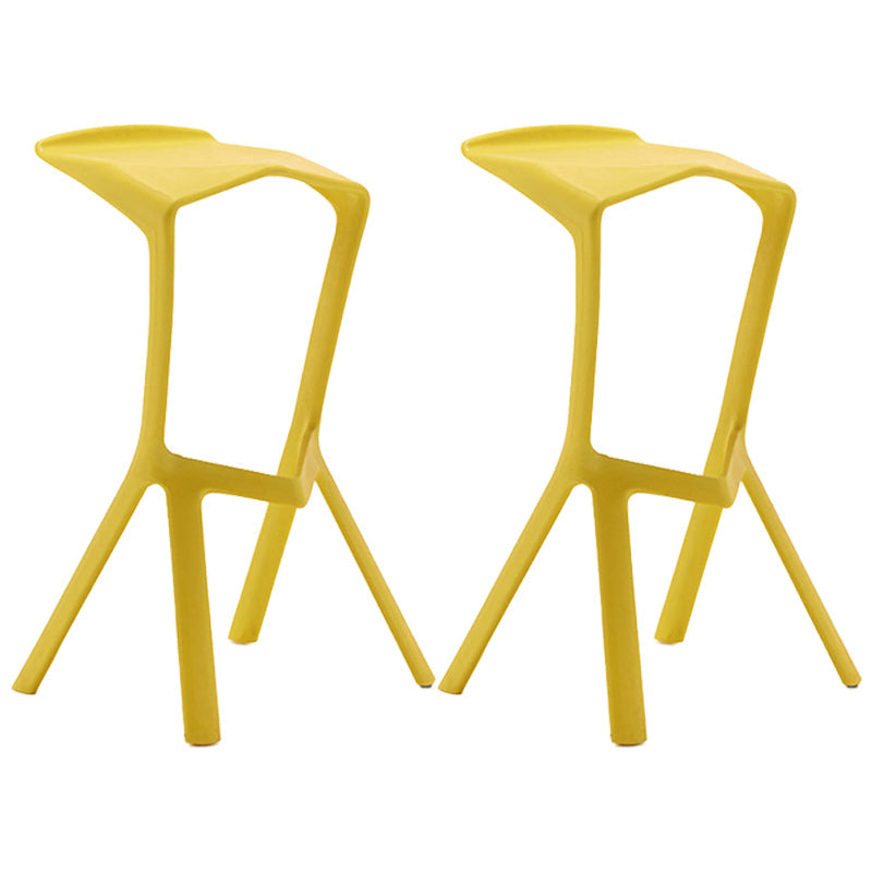 Contemporary Macron Stackable Counter Stools Matte Finish Indoor Bar Stool Yellow 2 Piece Set Clearhalo 'Bar Furniture' 'Bar Stools' 'bar_stools' 'furn' 'furn_bar_stools' 'furniture_bar_stools' 'Kitchen & Dining Furniture' 'kitchen&dining_furn' 'kitchen' 'kitchen_furn' Furniture' 4599007
