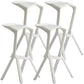 Contemporary Macron Stackable Counter Stools Matte Finish Indoor Bar Stool White 4 Piece Set Clearhalo 'Bar Furniture' 'Bar Stools' 'bar_stools' 'furn' 'furn_bar_stools' 'furniture_bar_stools' 'Kitchen & Dining Furniture' 'kitchen&dining_furn' 'kitchen' 'kitchen_furn' Furniture' 4599008