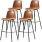 Distressed Leather Simple Barstool Nordic Indoor Tall Stool with Bucket Seat Tan 4 Piece Set Counter Stool(26"H) Clearhalo 'Bar Furniture' 'Bar Stools' 'bar_stools' 'furn' 'furn_bar_stools' 'furniture_bar_stools' 'Kitchen & Dining Furniture' 'kitchen&dining_furn' 'kitchen' 'kitchen_furn' Furniture' 4599013