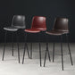 Distressed Leather Simple Barstool Nordic Indoor Tall Stool with Bucket Seat Clearhalo 'Bar Furniture' 'Bar Stools' 'bar_stools' 'furn' 'furn_bar_stools' 'furniture_bar_stools' 'Kitchen & Dining Furniture' 'kitchen&dining_furn' 'kitchen' 'kitchen_furn' Furniture' 4599014