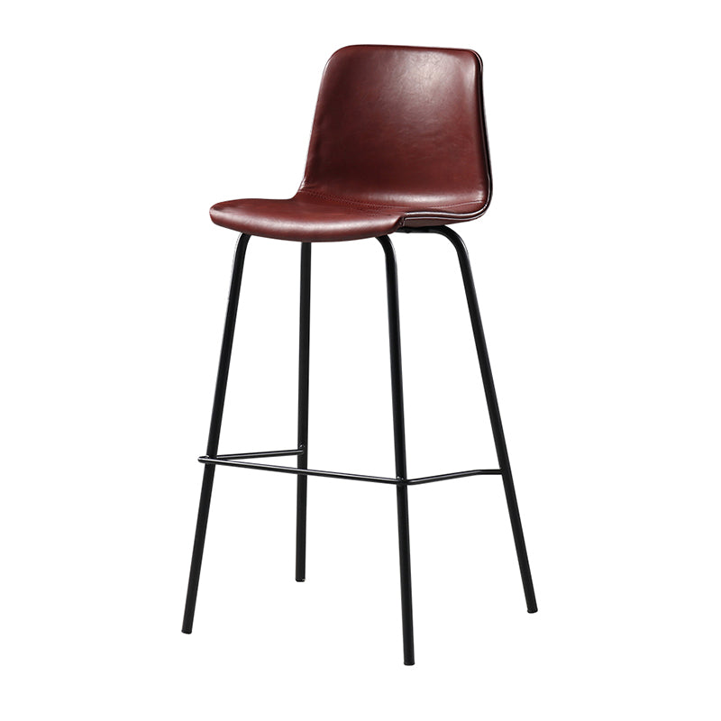 Distressed Leather Simple Barstool Nordic Indoor Tall Stool with Bucket Seat Clearhalo 'Bar Furniture' 'Bar Stools' 'bar_stools' 'furn' 'furn_bar_stools' 'furniture_bar_stools' 'Kitchen & Dining Furniture' 'kitchen&dining_furn' 'kitchen' 'kitchen_furn' Furniture' 4599017